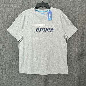 Prince Pickle Ball Mens T-Shirt Size Large Gray Short‎ Sleeve Crew Neck New